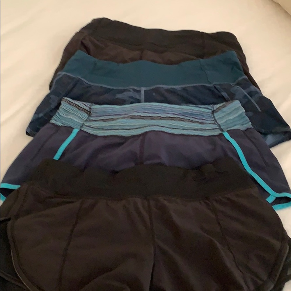 4 lululemon size 6 shorts.  All 4” inseam.